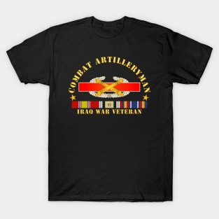 Combat Artilleryman Badge - Iraq War Vet w SVC T-Shirt